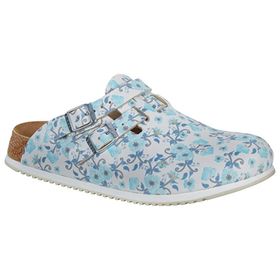 Birkenstock Kay SL Pantolette Blooming Roses Blue schmale Weite Gr. 37