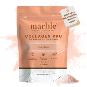 marble© Collagen Pro – Peach Hibiscus | Reines Weidekollagen mit Vitamin C, Zink & Biotin