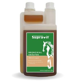 Supravit Bronchialkräuter Pferd 1000ml | flüssige Kräutermischung für Pferde mit 14 Kräutern