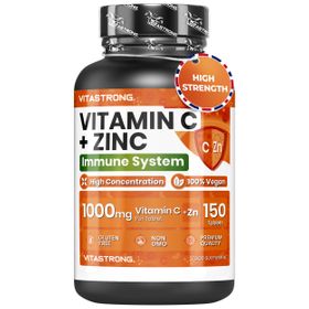 Vitastrong Vitamin C + Zink - 150 Tabletten - Premium Qualität