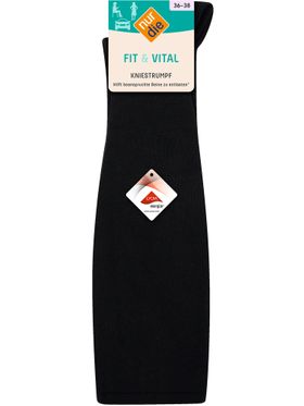 NUR DIE Kniestrumpf Fit & Vital - schwarz - 39-41