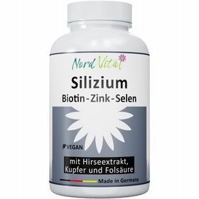 Nord Vital Silizium aus Bambus-Extrakt, Hirse-Extrakt, Biotin, Zink, Selen, Kupfer, und Folsäure