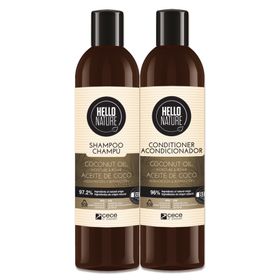 Hello Nature Haarpflege-Set Shampoo und Conditioner mit Kokosöl  für Haarpflege Naturkosmetik