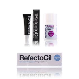 Refectocil Wimpernfarbe tiefschwarz 1 & Oxidant Creme 3% & Wimpernblättchen Set
