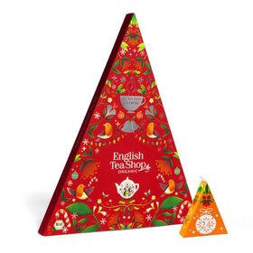 English Tea Shop Adventskalender "Mosaik rot" - 25 BIO Pyramidenbeutel