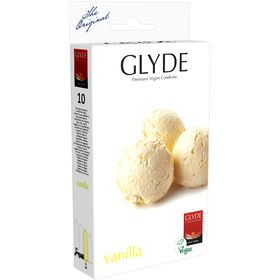 Glyde Ultra *Vanilla* gelbe Kondome mit Vanille-Aroma, zertifiziert mit der Vegan-Blume