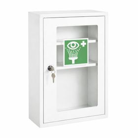 FAP First Aid Products Augenspülschrank leer - Sichtfenster, Metall, abschließbar - 46 x 30 x 14 cm