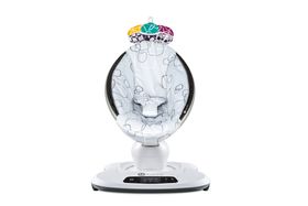 mamaRoo® 4 elektrische Babywippe, automatische Schaukelwippe mit Spielbogen, silver plush