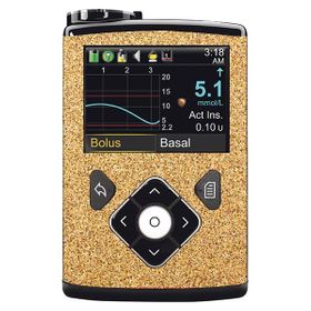 Diasticker® Minimed Sticker inkl. Clip (600/700er-Serie) "Gold Glitzer"