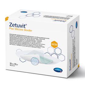 Zetuvit® Plus Silicone Border Selbstklebende Silikon-SAP-Wundauflage 17,5 x 17,5 cm