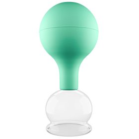 Pulox Schröpfglas aus Echtglas mit Saugball - 40mm in Grün