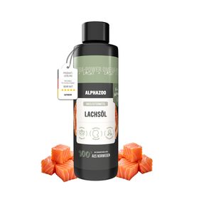 ALPHAZOO Premium Lachsöl 250ml I Hunde I Omega 3 Fettsäuren I Natürliches Fischöl