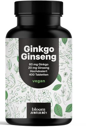 Bloom Naturals Ginkgo Ginseng Tabletten