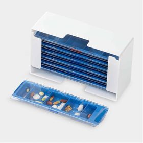melipul Medikamentendosierer XL-5 Wochenbox mit 7 Dispensern je 5 Fächer blau