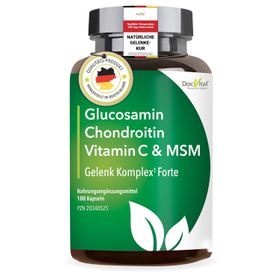 DocVital® Glucosamin Chondroitin MSM Kapseln hochdosiert - Gelenkkapseln mit Kurkuma