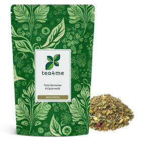 tea4me Tulsi Harmonie Kräuterwohl Kräutertee mit Pfirsich-Geschmack