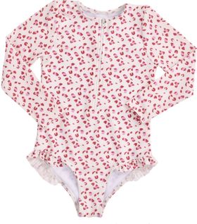 Swim Essentials LangarmUVBadeanzug für Mädchen alt Leoparden Muster /4