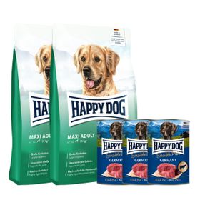 Happy Dog fit & vital Maxi Adult + Sensible Pure Germany (Rind) für normalaktive Hunde