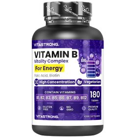 Vitastrong Vitamin B Komplex Hochdosiert Vitastrong, 1 Tablette pro Tag, 180 Tabletten