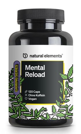 natural elements Mental Reload – 120 Stk. – B-Vitamine, Ashwagandha & Rhodiola Rosea – Regeneration