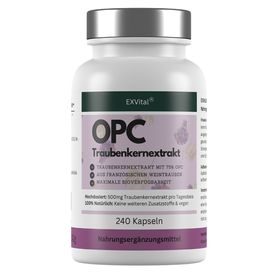 EXVital® OPC Traubenkernextrakt Kapseln, hochdosiert 500mg pro Tag