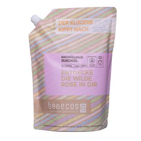 benecos Nachfüllbeutel - DIE WILDE ROSE IN DIR Duschgel 2in1 Bio Wildrose
