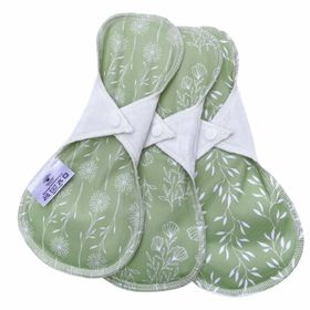 Blümchen Menstruationsbinde Gr. L Floral Lindgrün 3er-Set