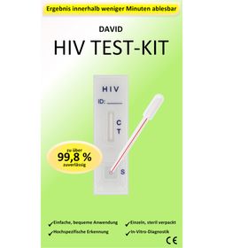 David HIV Testkit 1/2  Schnelltest Selbsttest Testkassette