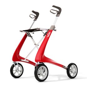 Carbon Ultralight Komfort Rollator erdbeerrot