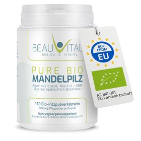 BEAUVITAL® Pure Bio Mandelpilz Kapseln (Agaricus blazei Murrill, ABM) aus EU-Anbau