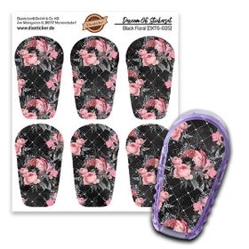 Diasticker® Dexcom G6 Stickerset "Black Floral"