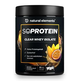 natural elements SoProtein Clear Whey Isolate – Mango Maracuja – 600g Proteinpulver – 25g Protein