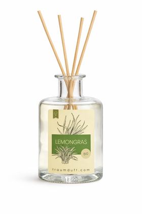 Traumduft Mikado Raumduftflakon Lemongras und Peddigrohr Stäben