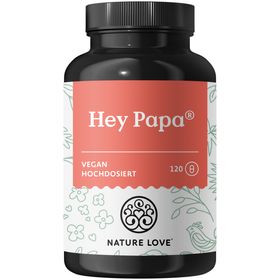 NATURE LOVE® Hey Papa - 120 Kapseln - Folsäure, Maca, Selen, Zink, L-Arginin, L-Carnitin, Q10