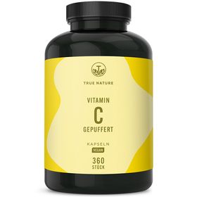 Vitamin C gepuffert & hochdosiert - Vitamin C 1000mg - bis zu 1 Jahr Vorrat - TRUE NATURE®