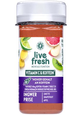 LiveFresh Koffein Shot kaltgepresst - Ingwer Prise