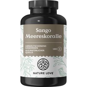 NATURE LOVE® Sango Meereskoralle - 180 Kapseln - Natürliche Quelle für Calcium(20%) & Magnesium(10%)