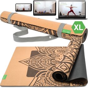 BACKLAxx® Yogamatte Kork mit Naturkautschuk 200x84x0,4cm