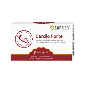 PURMEO Cardio Forte - mit 2.000 FU Nattokinase,100 mg Coenzym Q10 & Vitamin B1 für die Herzfunktion