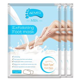 ALIVER Fußmaske Fußpflege Fußpeeling gegen Hornhaut Socken Milk