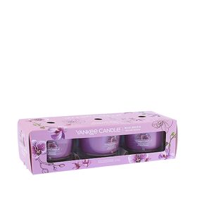 Set of votive candles in glass Wild Orchid 3 x