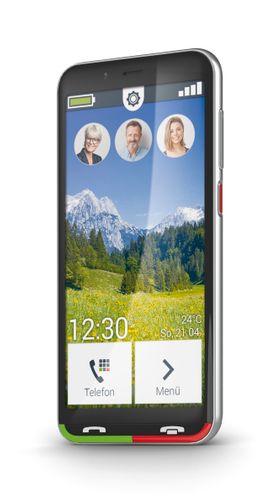 emporia SuperEASY Smartphone mit Touchdisplay silber 4G 5 Zoll 32 GB Android 10