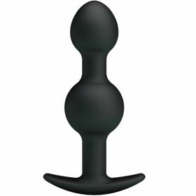 Pretty love bottom - silicone anal balls 10.3 cm - black