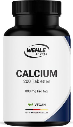 Wehle Sports Calcium Tabletten Hochdosiert - 200 Tabletten - 100 Tage Vorrat