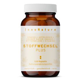 InnoNature Stoffwechsel Plus Kapseln | inkl. Vitamin C aus Hagebutten Extrakt | vegan