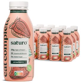 Saturo Trinknahrung Vegan Erdbeere | Astronautennahrung Mit Protein | Trinkmahlzeit Mit Nährstoffen