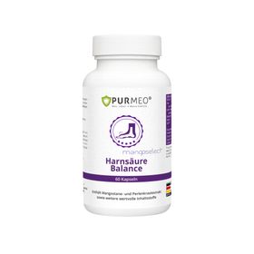 PURMEO Harnsäure Balance - mit 600 mg Mangoselect® Mangostan & Perlenkraut- 60 Kapseln