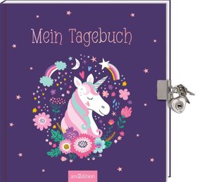 Mein Tagebuch – Einhorn (mit Schloss) Eintragbuch mit Schloss 20 x 21,5 cm