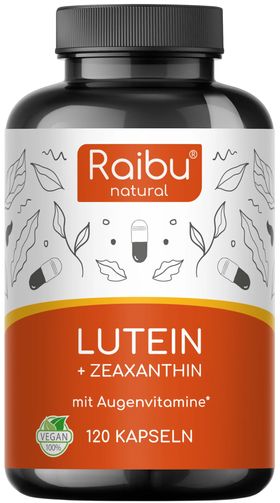 Lutein Zeaxanthin 50 mg + 12,5 mg Augenkomplex mit Vitamin A & B2 - RAIBU