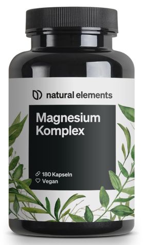 natural elements Magnesium Komplex – 5 hochwertige Verbindungen – 400mg elementares Magnesium/Tag